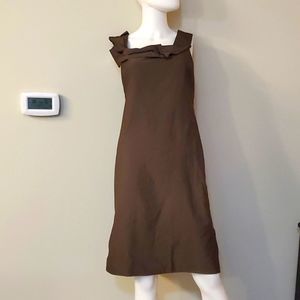 Max Azria sleeveless pluging back cocktail dress, 10, brown